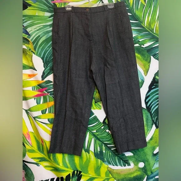 Vintage Avoca Ireland XL High Rise Classic Fall Crop Preppy 100% Wool Pants - Picture 2 of 10